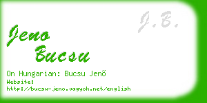 jeno bucsu business card