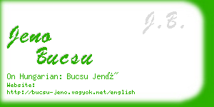 jeno bucsu business card